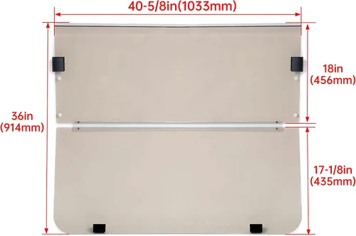 Vista 2 de HECASA Parabrisas plegable ahumado 2 en 1 compatible con parabrisas plegable Yamaha G14 G16 G19 1995-2003