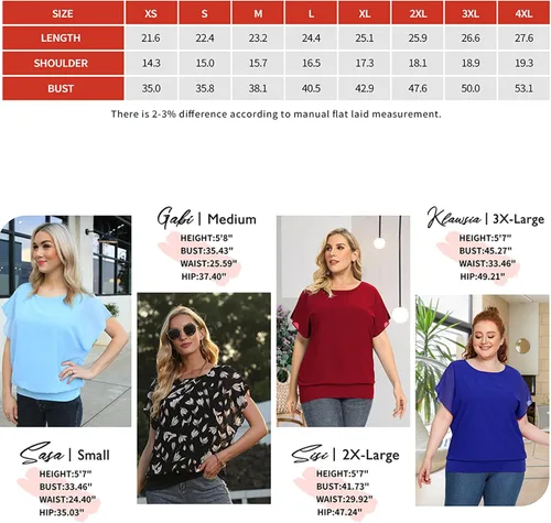 Vista 3 de VIISHOW - Blusa de gasa y de manga corta para mujer estilo holgado y casual