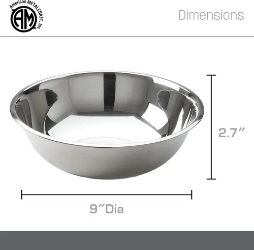 Vista 4 de American Metalcraft - Tazón para mezclar de acero inoxidable de 2 cuartos de galón, plateado