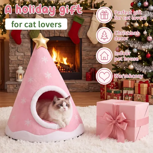 Vista 4 de RattanView Cojín de casa para gatos para mascotas de interior gatito, árbol