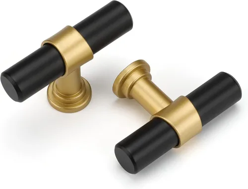 Vista 25 de Goldenwarm Paquete de 25 Tiradores Negros para Gabinetes de 3 Pulgadas Manijas para Gabinetes de Cocina Negras Manijas de Cajón Negras Tiradores