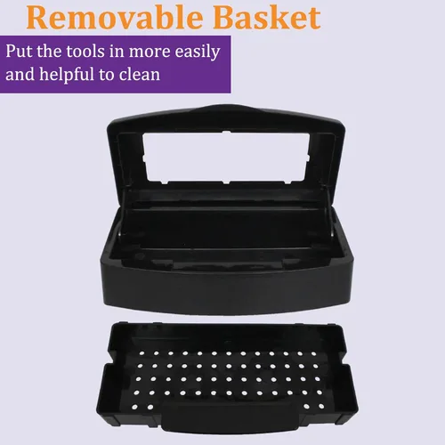 Vista 2 de Caja esterilizadora de herramientas para uñas, bandeja de esterilización de plástico para pinzas, extensiones de pestañas, salón de belleza, spa