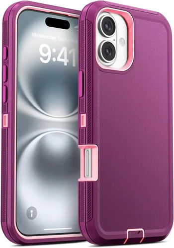 Vista 54 de Jelanry - Funda para iPhone 15 5G, protección resistente, resistente, color negro Dropproof & Dual-Layer Protective Back Cover with Port Anti
