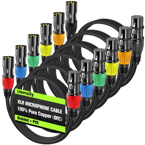 Vista 10 de Cable XLR de 25 pies, cable de micrófono XLR blindado doble OFC
