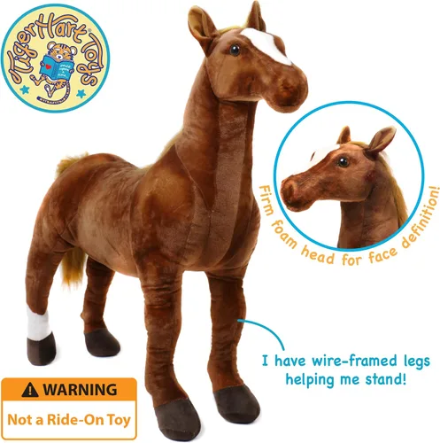 Vista 3 de TigerHart Thorsten The Thoroughbred Horse - Poni de peluche grande de 3 pies