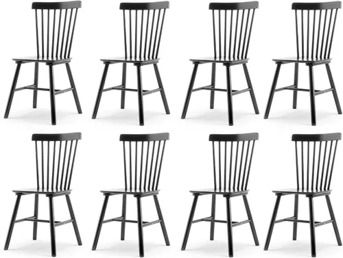 Vista 6 de LUE BONA Silla de Comedor Windsor, Juego de 2 Sillas de Comedor, Respaldo de Husillo de Madera, Sillas de Cocina Silla de Comedor de Madera, Sillas