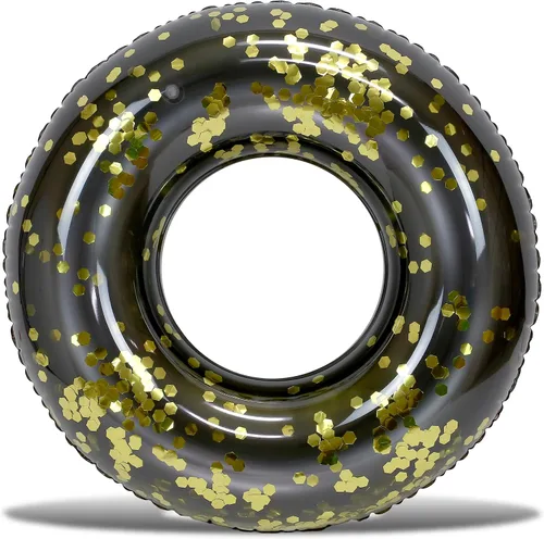 Vista 25 de POZA Flotador de Tubo Inflable para Piscina – Anillo de natación de confeti brillante, Tubo Inflable de Servicio Pesado Resistente a los Rayos UV