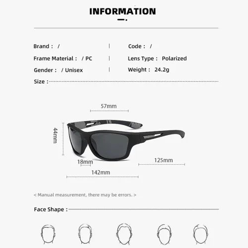 Vista 7 de Gafas de sol cuadradas anti rayos UV, material seguro y resistente para deportes y actividades al aire libre