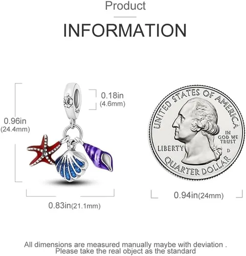 Vista 4 de CYCUFF Abalorios de plata de ley 925 adecuados para collares de dijes, pulseras, abalorios, joyería de regalo para mujer