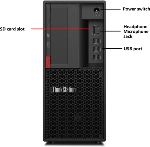 Vista 6 de Lenovo ThinkStation P330 MT Tower Workstation PC Desktop Core i5-9400, 1TB SSD, 16 GB RAM DDR4, Windows 11 Pro, Teclado, Mouse, USB WiFi, Win11 Pro