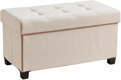 Vista 9 de Ornavo Home Banco otomano de almacenamiento grande de 30 pulgadas con patas Gris