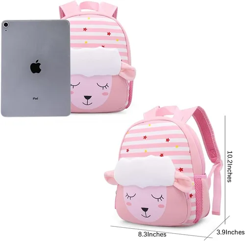 Vista 3 de Mochila impermeable para niños de 2 a 5 años para el jardín de niños mochila 3D de lindos dibujos animados de neopreno mochila de animales para niños