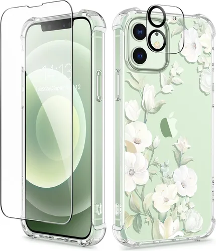 Vista 181 de GVIEWIN - Funda para iPhone 11 con protector de pantalla + protector de lente de cámara, cubierta protectora transparente suave de poliuretano