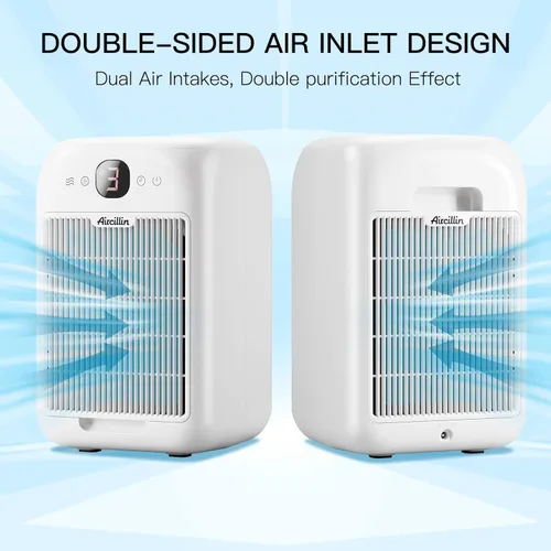 Vista 2 de Aircillin Purificadores de aire para el dormitorio del hogar de hasta 908 pies cuadrados, purificadores de aire con filtro HEPA, aromaterapia, botón