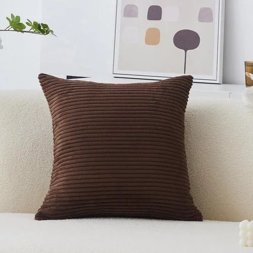 Vista 46 de Home Brilliant Funda de almohada de primavera de 18x18 pulgadas, funda de almohada de terciopelo a rayas para silla y sofá, funda de almohada