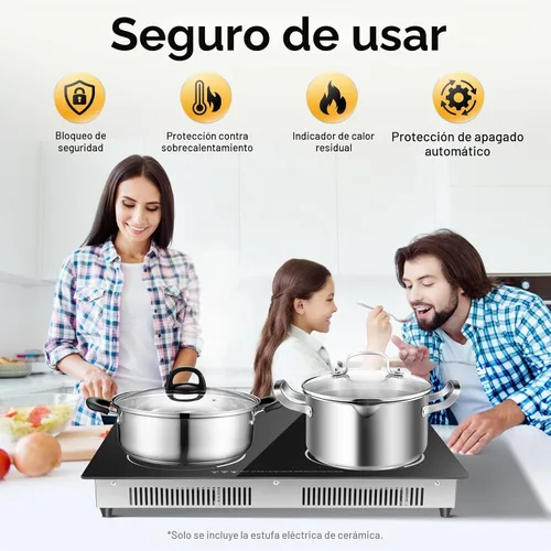Vista 6 de Placa de cocción eléctrica de encimera de 23 pulgadas con 4 quemadores, 110V enchufable