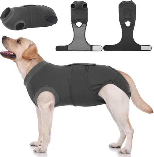 Vista 70 de Kuoser Traje de cirugía para perro, cómodo traje de recuperación para perras, mameluco protector posoperatorio, alternativa suave al cuello E