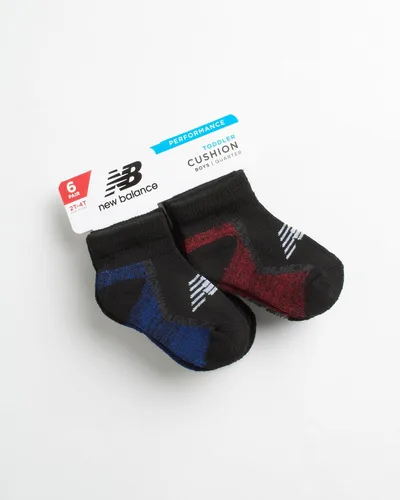 Vista 2 de New Balance Calcetines para bebé, paquete de 6 calcetines acolchados de corte de un cuarto (bebébebé)