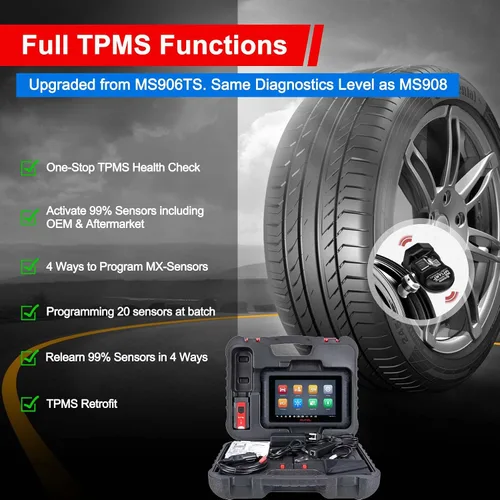 Vista 3 de Autel MaxiSYS MS906 PRO-TS - Escáner de diagnóstico TPMS para todos los sistemas ECU Coding, CAN FD & DoIP, 3000+ Active Tests, 36+ Services, Auto