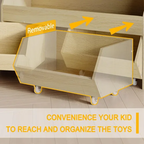Vista 3 de Organizador de almacenamiento de juguetes Fulhope para niños, gabinete de almacenamiento de juguetes con cajones, estante de juguetes para niños