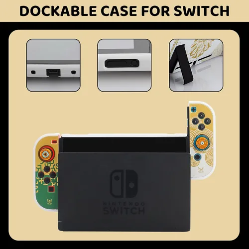 Vista 5 de GLDRAM Switch Carrying Case for Zelda, Portable Accessories Kit for Nintendo Switch with Waterproof Travel Case, White Dockable Protective Skin
