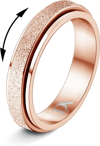 Vista 10 de Diamday Anillos para la ansiedad para mujeres y hombres, 2 0.157 in, anillo giratorio de acero de titanio para aliviar la ansiedad y el estrés