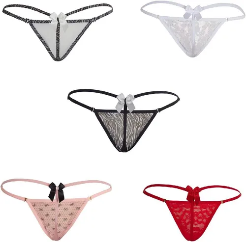 Vista 3 de Besame Tanga G-String - Ropa interior para mujer, paquete de 5