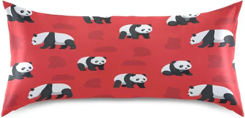 Vista 41 de Blueangle Bear Panda - Funda de almohada de satén para cabello y piel, tamaño estándar (20 x 26 pulgadas), fundas de almohada de satén con cierre