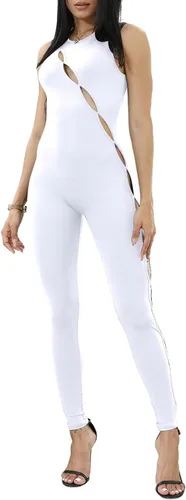 Vista 3 de acelyn Enterizo sexy sin mangas de una pieza para mujer, diseño de verano, ajustado, ropa de calle Y2K