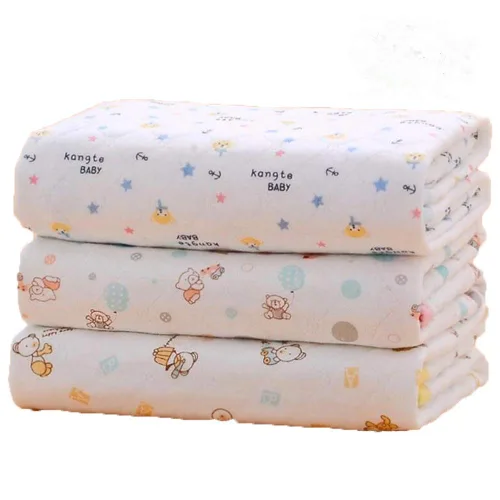 Vista 7 de 3 piezas Paquete Monvecle Almohadillas Cambiadoras de Pañal de Algodón para Bebé Impermeables Lavables Revestimientos de Pañales