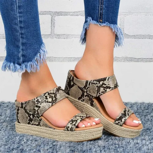 Vista 2 de Sandalias para mujer, elegantes de verano 2023, puntera abierta, transpirables, sandalias de playa sin cordones