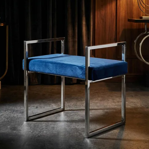 Vista 7 de Cortesi Home Anna Bench Ottoman, 24 pulgadas, azul