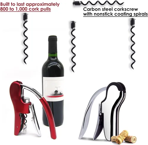 Vista 3 de Best 5 Pack - Sacacorchos de repuesto en espiral/gusano para abrelatas de vino KAYCROWN y BestUtensils