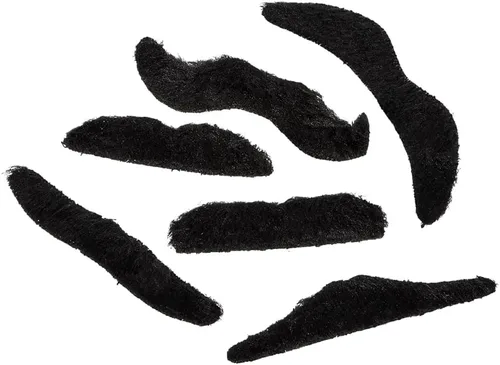Vista 4 de Road Island Novelty - Bigotes falsos negros de 3.5 pulgadas, paquete de 12