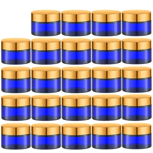 Vista 9 de Lil Ray - Tarros de crema de vidrio vacíos ámbar de 1 onza 12PCS Reusable Round Containers Jars for Facial Cream, Eye Cream with Black Lid, DIY