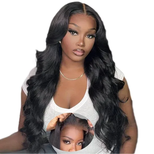Vista 28 de Pelucas de encaje frontal rectas de cabello humano bunGiol pre arrancadas con cabello de bebé HD Pelucas de encaje frontal 13x4 sin pegamento