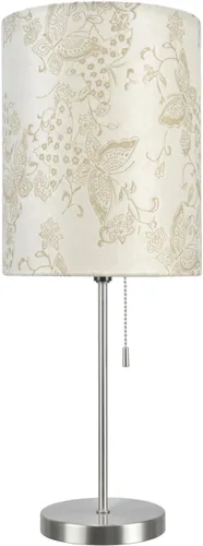 Vista 6 de Aspen Creative 40083-4 Juego de 1 lámpara de mesa con candelabro, diseño contemporáneo en níquel satinado, 8.0 x 8.0 x 19.5 pulgadas, azul, Amarillo