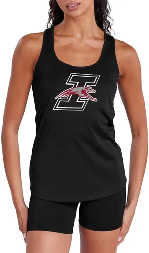 Vista 39 de Camiseta deportiva sin mangas oficial de NCAA Collegiate para mujer, con espalda cruzada, colección con logotipo primario