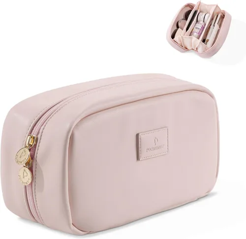 Vista 10 de Pocmimut Bolsa de maquillaje, bolsa de maquillaje plana abierta, accesorios para automóvil, organizador de artículos esenciales de viaje