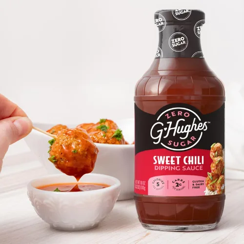 Vista 6 de G Hughes Salsa de chile dulce sin azúcar de 18 onzas (paquete de 3) Salsas de inmersión y adobos que son libres de gluten, bajas en carbohidratos
