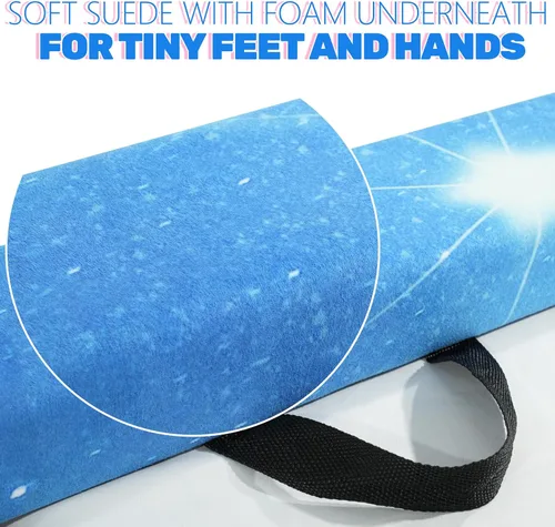 Vista 6 de FC FUNCHEER - Viga de equilibrio plegable, viga de suelo para gimnasia, equipo de gimnasia para niños, base de madera, fondo antideslizante y bolsa