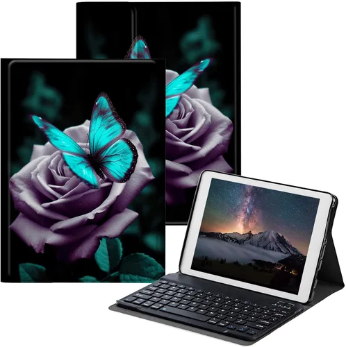 Vista 33 de Funda para Samsung Galaxy Tab S6 Lite 2022/2020 con teclado inalámbrico desmontable y soporte ajustable para proteger la tableta para Samsung Galaxy