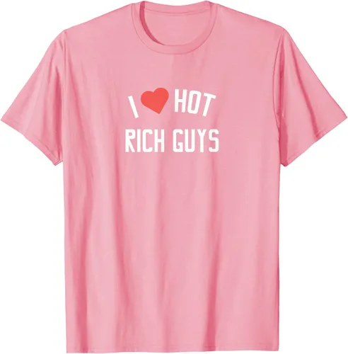 Vista 13 de RICH GUYS - Camiseta con texto en inglés "I LOVE HOT RICH GUYS