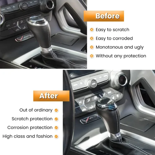 Vista 4 de E-cowlboy Adhesivo de fibra de carbono para Chevrolet Corvette C7 Z06 Z51 ZR1 Stingray Grand Sport 2014 2015 2016 2017 2018 2019 Accesorios Negro
