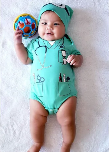 Vista 6 de LENSOUS Body de disfraz de médico para bebé niño