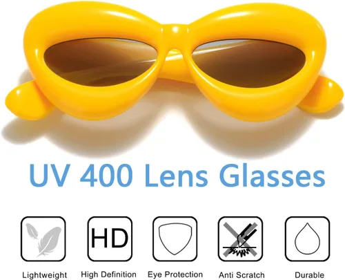 Vista 4 de Gafas de sol de labios inflables atrevidas, divertidas, divertidas, con forma de labios, estéticas, geniales UV400