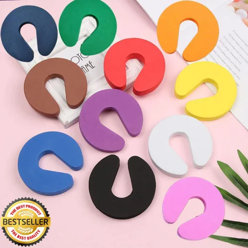 Vista 3 de Protector de pellizco para dedos, 2 piezas. Puertas a prueba de niños hechas con tapón de puerta de espuma suave y duradera. Evita lesiones por Negro