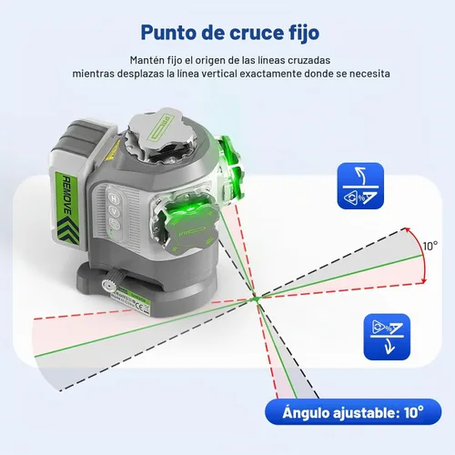 Vista 3 de Huepar Pro Kit de nivel láser para exteriores con receptor, largo alcance