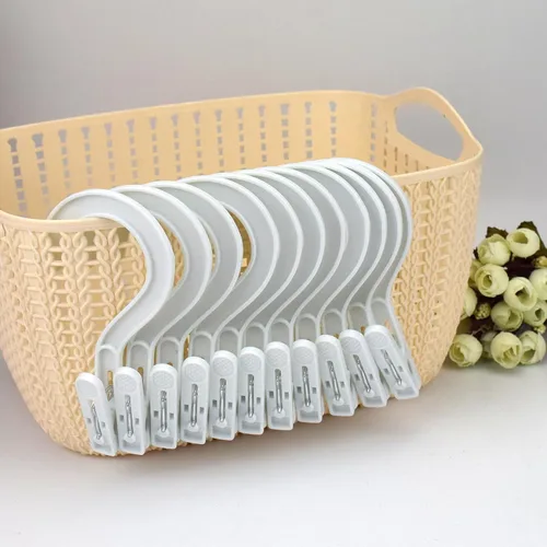 Vista 7 de Ganchos para ropa sucia, ganchos para botas, pasadores de ropa de plástico, clips para baño, viajes, portátil, color blanco (24 unidades)