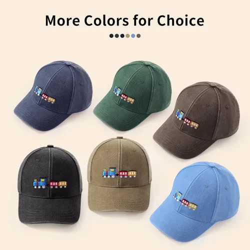 Vista 6 de Lindas gorras de béisbol bordadas para niños y niñas, de algodón lavado, ajustable, estilo vintage, snapback, para niños y niñas, de 3 a 8 años